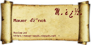 Mauer Énok névjegykártya